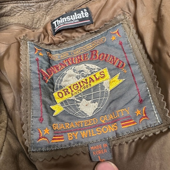 MENS VINTAGE LEATHER JACKET BROWN FULL ZIP COLLAR BUTTON‎ POCKETS STYLE 4328 - Picture 10 of 10